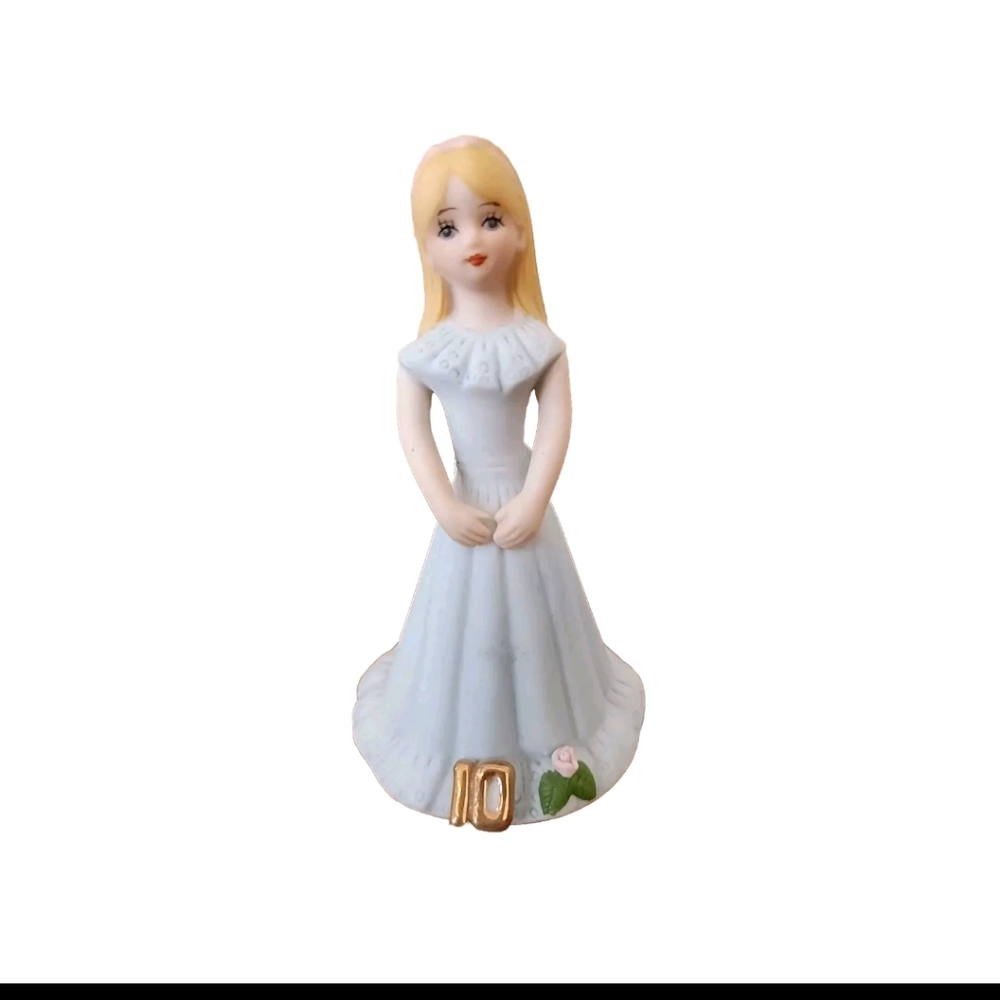 Growing Up Birthday Girls Blonde Age 10 Figurine - Enesco 1981